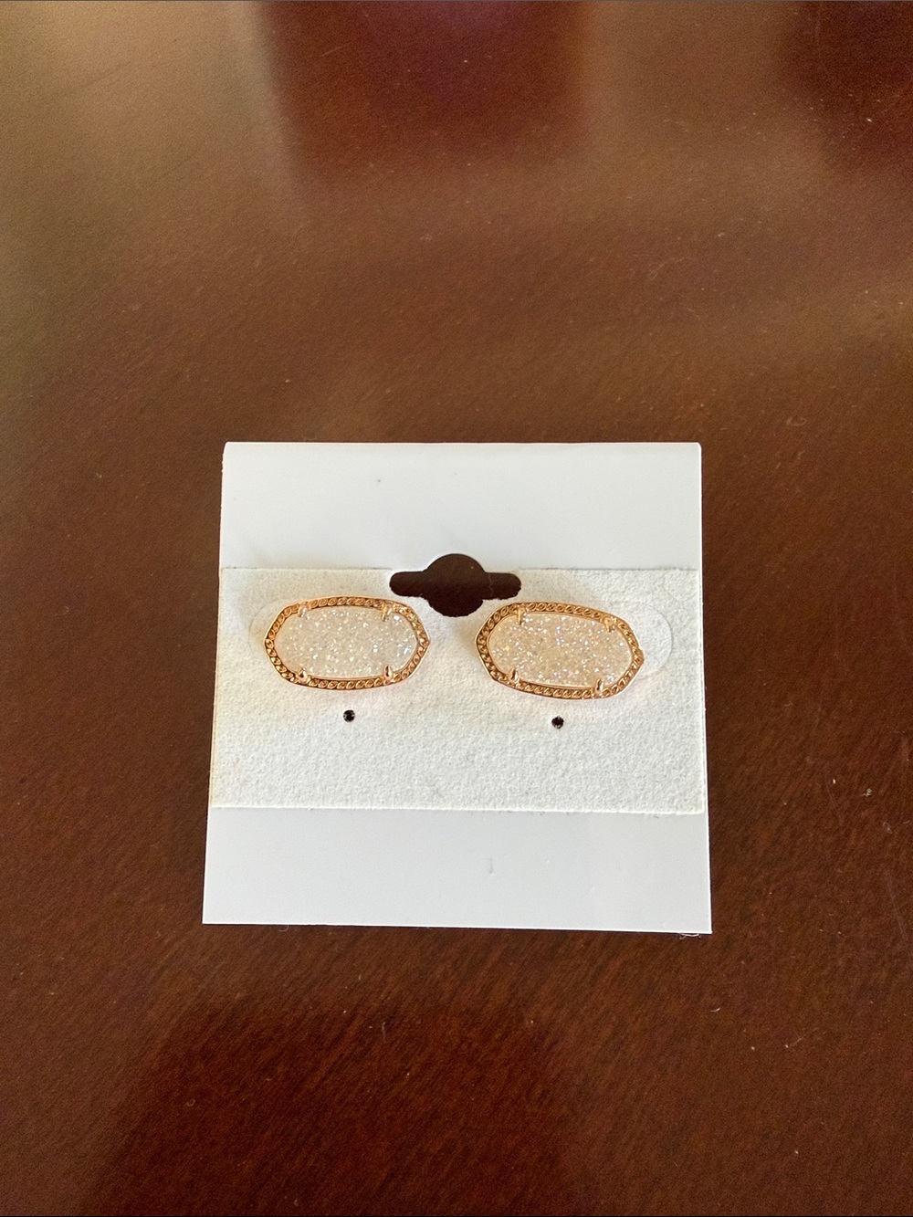 Kendra Scott Ellie Rose Gold Stud Earrings in Iridescent Drusy